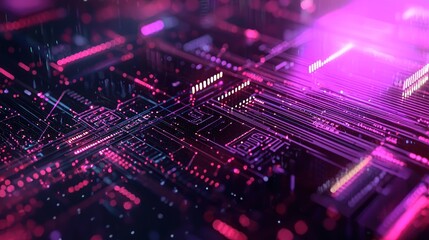 Obraz premium Abstract Futuristic Circuit Board: Digital Technology and Innovation