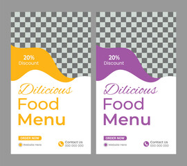   Food menu Instagram and facebook story template

