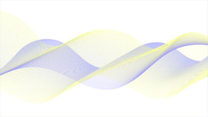 Abstract fluid shapes wave lines and geometric elements on white background.