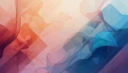 Abstract Fluid Art Warm Cool Hues Swirling Forms Digital Painting