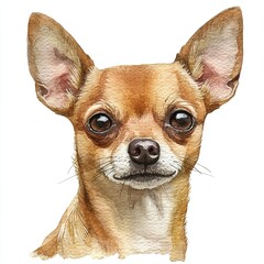 Obraz premium Adorable chihuahua puppy sitting on a white background