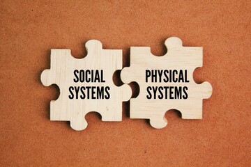 two wooden puzzles with the words social systems and physical systems. What are the two types of systems in science?