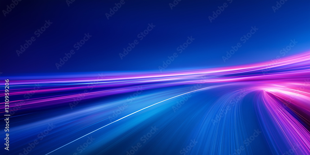 Poster futuristic neon light effect. high speed of light concept background. abstract colorful light trails