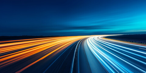 night traffic on the highway,car on the road with motion blur background