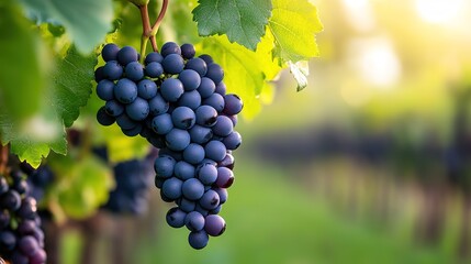 Naklejka premium Grapes in vineyard 