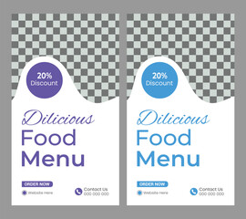  Food menu and restaurant Instagram and Facebook story template design
