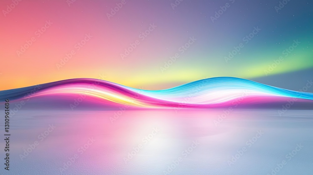 Poster aurora borealis northern lights idea. abstract colorful waves create a stunning visual display of li