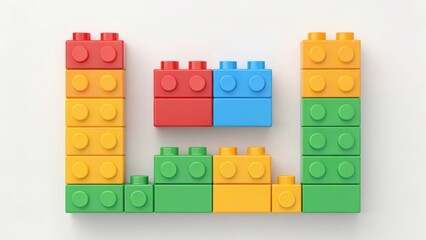 Naklejka premium a collection of colorful toy bricks, arranged neatly