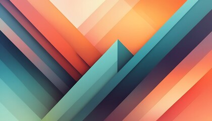 Obraz premium Abstract Geometric Design Warm Hues Diagonal Lines Modern Artwork