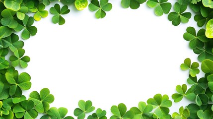 St Patrick day background, clover set	

