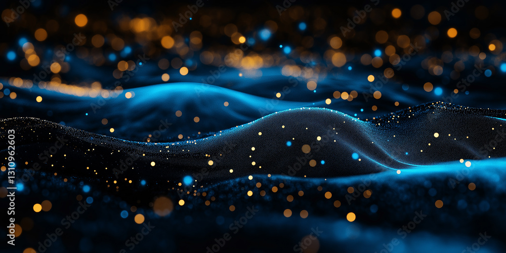 Fototapete abstract 3d rendering futuristic dots. computer geometric digital connection structure. futuristic b