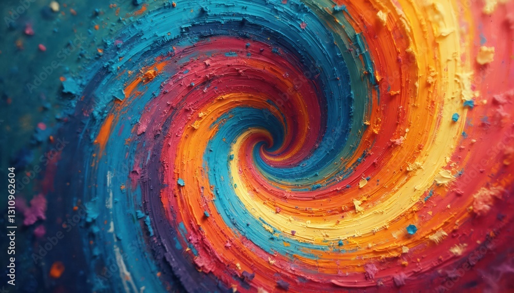 Aufkleber vibrant swirling radial background with grunge texture. generative ai illustration featuring rainbow