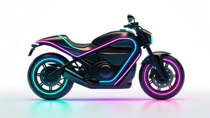Obraz premium electric motorcycle with neon lights