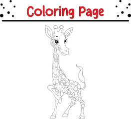 Baby Giraffe Coloring Page for kids