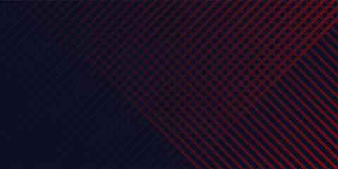Abstract banner design. Red diagonal lines on dark blue background. Modern graphic. Futuristic technology concept. Suit for cover, header, business, presentation, website modern