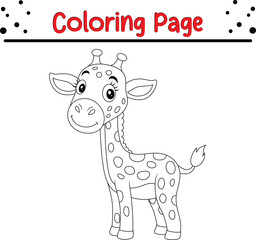Baby Giraffe Coloring Page for kids