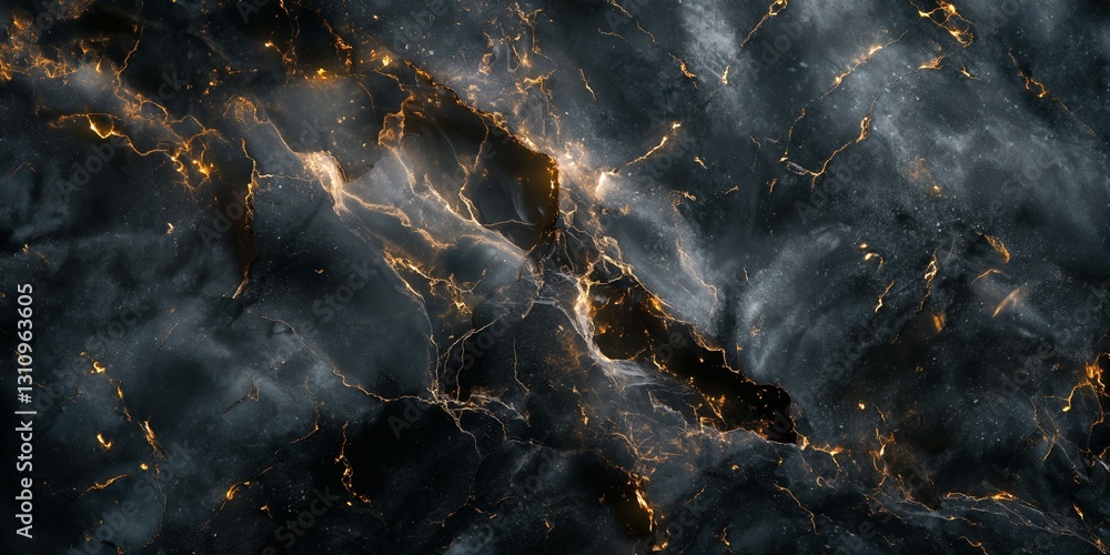 Poster a mesmerizing abstract design featuring dark hues with shimmering gold lines creating a cosmic-like 