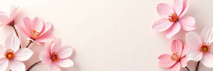 Delicate flower pattern in shades of pink and white on a neutral background, floral patterns, botanical print