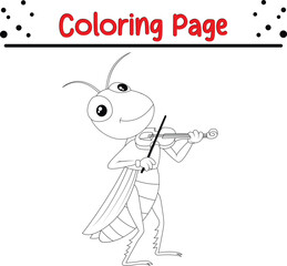 Grasshopper Coloring Page. Insect coloring book page