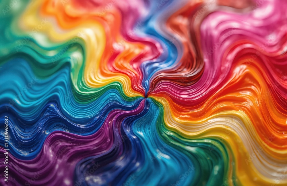 Poster Multicolor psychedelic abstract background with rainbow spectrum colors. Photo macro shot of many soap bubbles forms liquid pattern with oily iridescent surface.