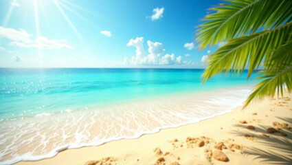 Fototapeta premium tropical beach with palm trees