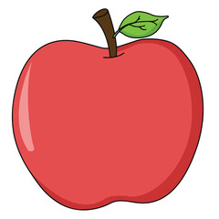 Cute cartoon hand drawn vector apple fruit clipart.