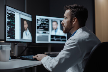 Fototapeta premium Medical Professional Analyzing Data