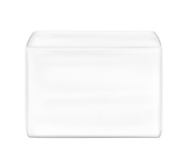 Packaging bag mockup. Suite for the presentation of pads, diaper, wet wipes, etc. Vector illustration isolated on white background. Half side view. Ready for your design. EPS10.