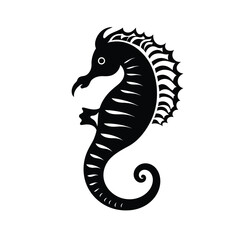 Fototapeta premium black silhouette of a seahorse