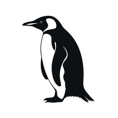 black silhouette of a penguin