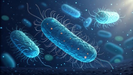 Obraz premium Microscopic Bacteria – Microbiology, Germs, and Infectious Disease