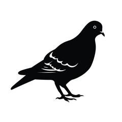 simple silhouette of a pigeon