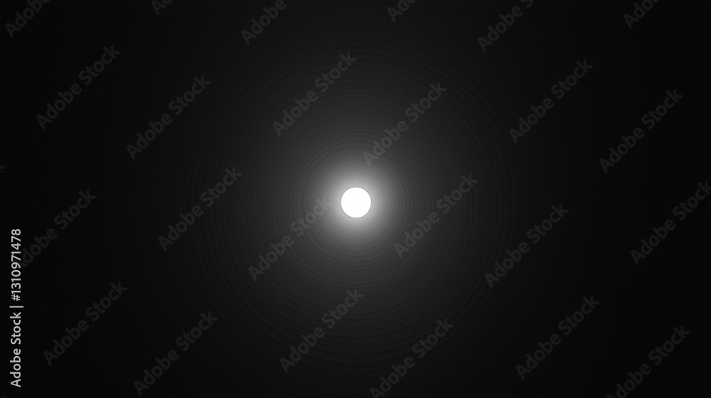 Poster a single bright led dot in a completely dark void.