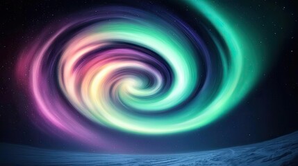 Naklejka premium Aurora borealis northern lights idea. A mesmerizing swirl of vibrant colors in the night sky, resembling a cosmic phenomenon.
