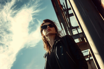 Fototapeta premium Confident Woman in Urban Setting