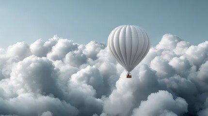 Fototapeta premium Floating above the clouds in a whimsical hot air balloon Generative AI