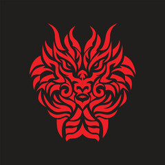 Dragon head logo vector on black background
