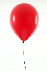 Floating Red Balloon on Transparent Background for Festive Decor