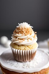 Coconut paradise cupcake with flavored frosting.