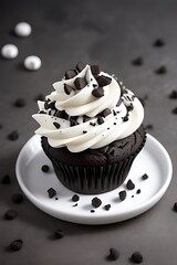 Cookies and cream cupcake with Oreo frosting.