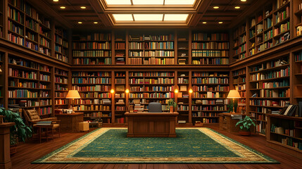 Luxurious Library Interior