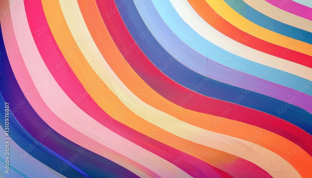 Poster vibrant abstract wave pattern with colorful curved lines in a modern fluid design for wall art, background, and decor


