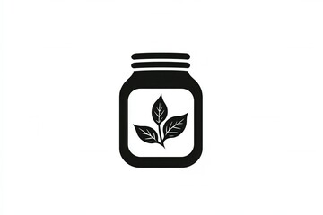 Minimalist black and white spice jar logo showcasing elegant herbal branding in a modern design suitable for various culinary ventures