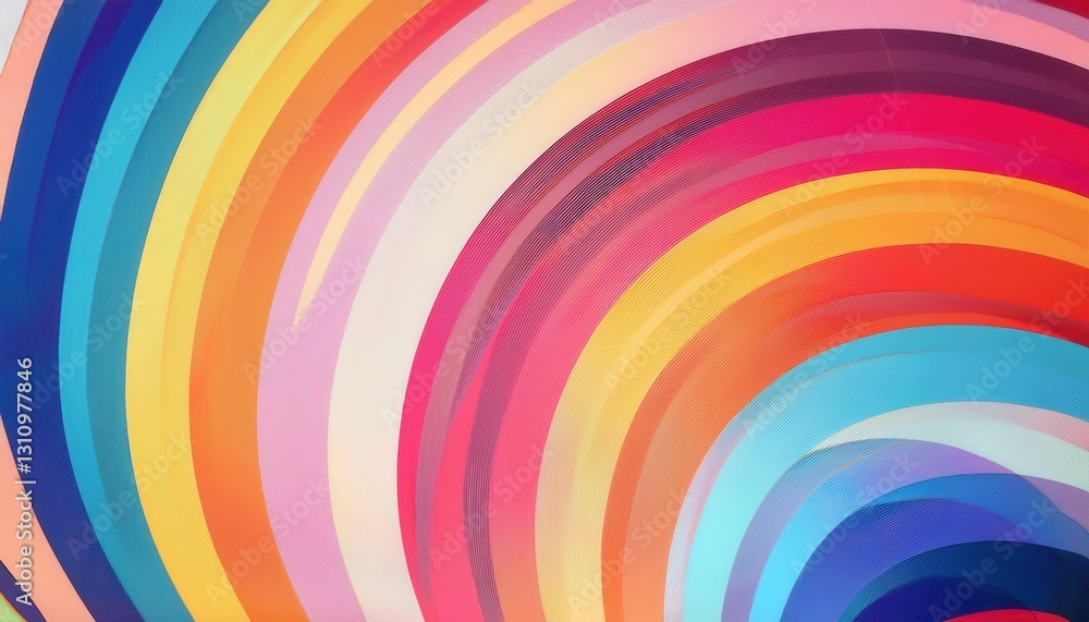 Poster vibrant abstract wave pattern with colorful curved lines in a modern fluid design for wall art, background, and decor

