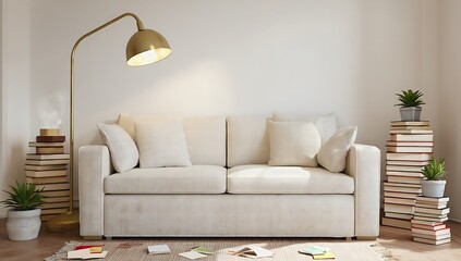 Minimalist living room with a cozy atmosphere