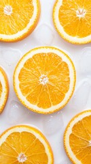 Ice-cold citrus smoothie, refreshing summer drink, garnished with orange slices