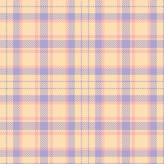 Modern Pastel Light Peach Seamless Tartan Fabric Design
