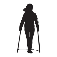 Silhouette of a  woman Walking