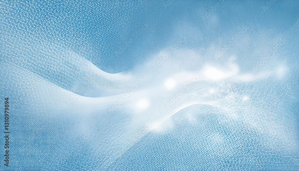 Aufkleber futuristic digital blue background with abstract light streaks, glowing pixel pattern, and soft boke