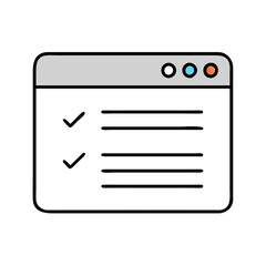 Fototapeta premium Web page interface with checkmarks